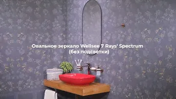 Овальное зеркало Wellsee 7 Rays Spectrum (без подсветки, вертикальное размещение)