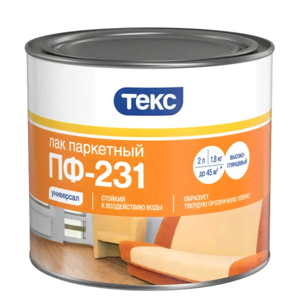 Лак паркетный глянцевый ПФ-231 0,8 кг Универсал Текс